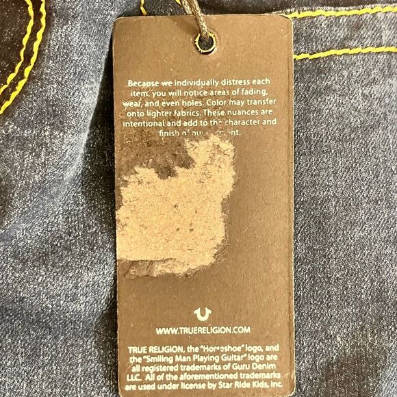 True Religion Blue Straight Jeans with Distressed Accents - Picture 7 of 7